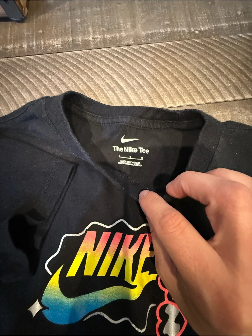Nike Kids' Black Graphic Tee Duo with Floral and Retro Logos